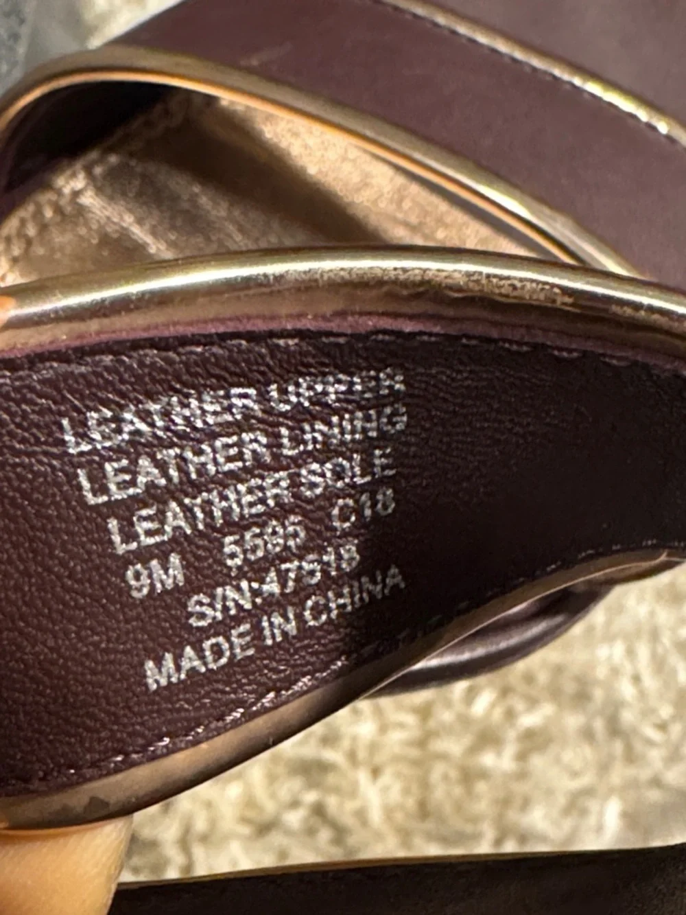 Tory Burch Dark Brown Leather Block Heel Sandals with Gold Accents